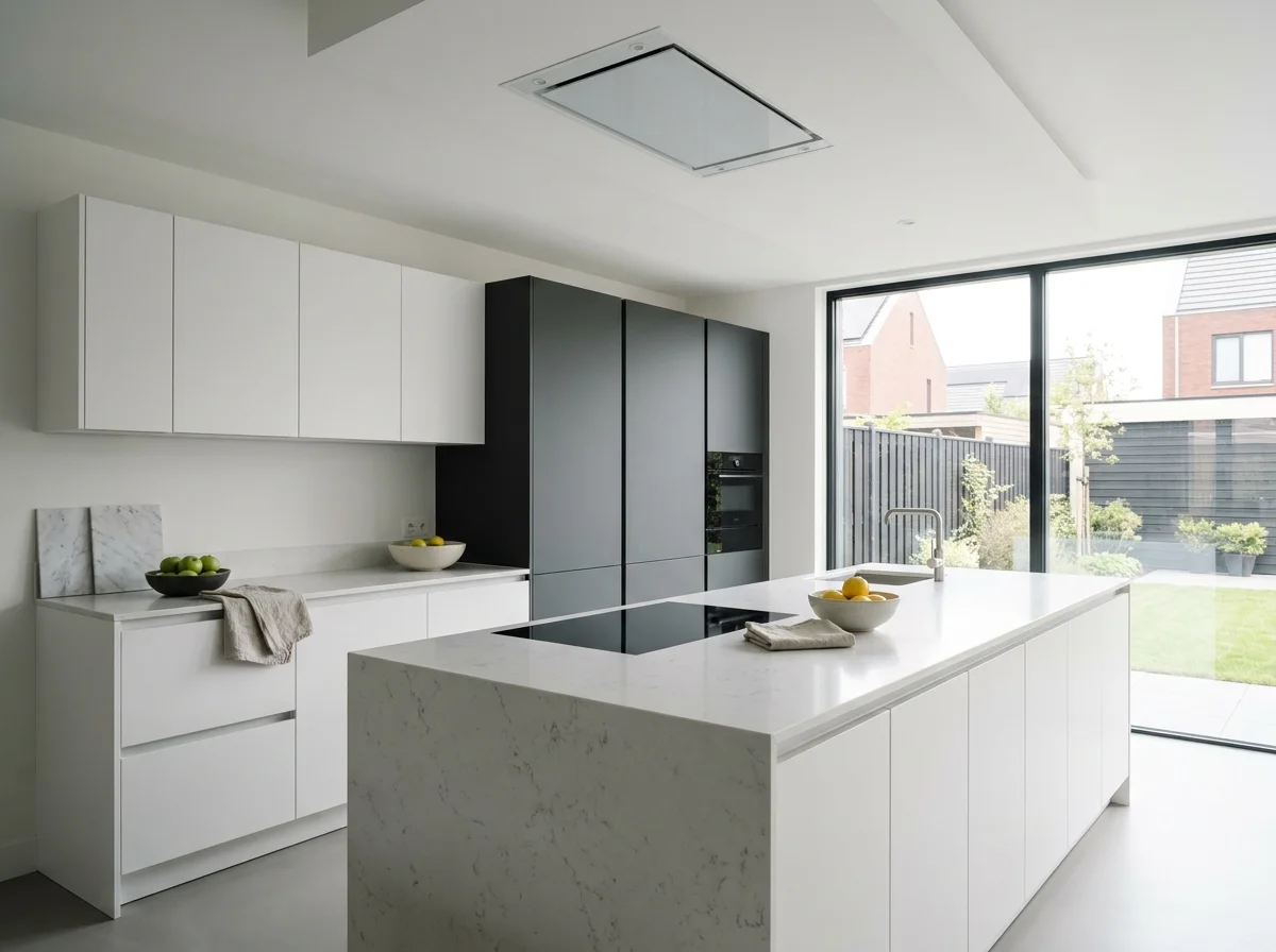 Modern kitchen with sleek handleless fronts